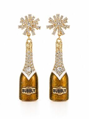 ASOS Gold Glitter 'Bubbly' Bottle Drop Earrings